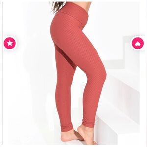 Booty by Brabants Coral Pink-Rust Croco Skin Leggings